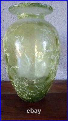 RARE GRAND Vase COEUR à nervures VERRE EPAIS 4kg! Origine inconnue