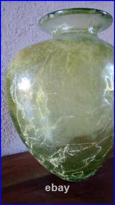 RARE GRAND Vase COEUR à nervures VERRE EPAIS 4kg! Origine inconnue