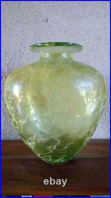 RARE GRAND Vase COEUR à nervures VERRE EPAIS 4kg! Origine inconnue