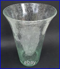 RARE SUBLIME GRAND VASE signé BIOT verre bullé vert 31,5cm