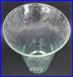 RARE SUBLIME GRAND VASE signé BIOT verre bullé vert 31,5cm