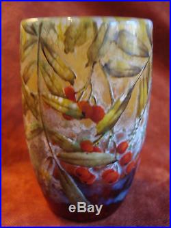 Rare Vase Signe Daum Nancy Art Nouveau France Grave A L'acide Multicouche