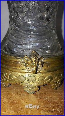 RARE Vase aux Carpes en verre avec une monture en bronze doré, Baccarat1900