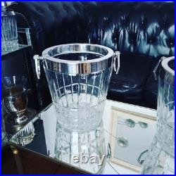 Rare Paire de Seau Champagne Art Déco Cristal Baccarat Argent vers 1940