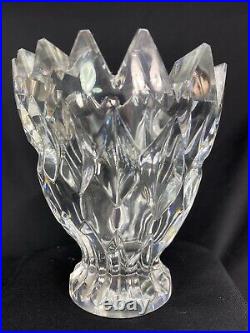 Rare Vase Cristal Lalique Moderniste Signe