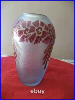 Rare Vase Legras Art Deco Degage A L Acide Era Daum Muller Galle