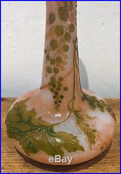 Rare Vase Muller Croismare signé tampon papillon genre Daum Nancy Gallé Lalique