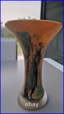 Rare Vase artisanal Pate de Verre couleurs