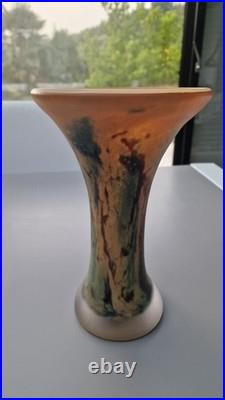 Rare Vase artisanal Pate de Verre couleurs