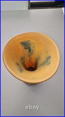 Rare Vase artisanal Pate de Verre couleurs