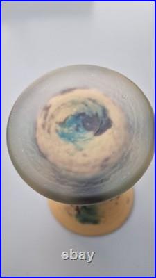 Rare Vase artisanal Pate de Verre couleurs