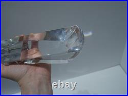 Rare Vase bas coupe bleu en de cristal Baccarat Vecteur sculpture