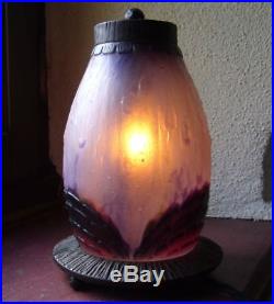 Rare authentique veilleuse lampe Argy Rousseau pate de verre Art Nouveau