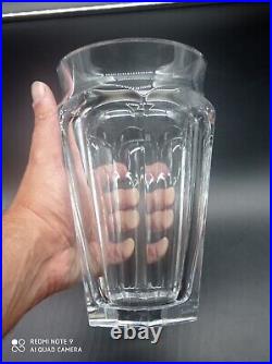 Rare grand Vase en cristal de BACCARAT modèle NELLY HARCOURT signé, H 21 cm