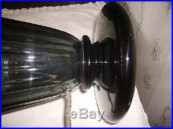 Rare lampe cornet verre fumé cannelé Daum NANCY France 1925 1930