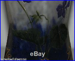 Rare vase daum nancy decors aux violettes art nouveau no gallé