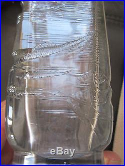 Rare vase japonisant cristal taillé signé Eugéne Rousseau. ParisCarpe/végètation