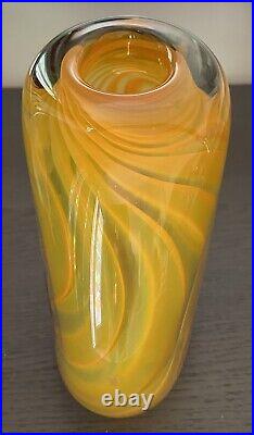 Robert Pierini, vase en verre souflé, signé et daté 2004