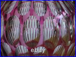 SAINT LOUIS ANCIEN VASE BOULE CRISTAL OVERLAY COULEUR AMETHYSTE ht 14 cm défauts SAINT LOUIS ANCIEN VASE BOULE CRISTAL OVERLAY COULEUR AMETHYSTE ht 14 cm défauts