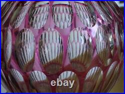 SAINT LOUIS ANCIEN VASE BOULE CRISTAL OVERLAY COULEUR AMETHYSTE ht 14 cm défauts SAINT LOUIS ANCIEN VASE BOULE CRISTAL OVERLAY COULEUR AMETHYSTE ht 14 cm défauts