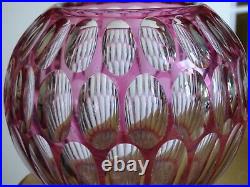 SAINT LOUIS ANCIEN VASE BOULE CRISTAL OVERLAY COULEUR AMETHYSTE ht 14 cm défauts SAINT LOUIS ANCIEN VASE BOULE CRISTAL OVERLAY COULEUR AMETHYSTE ht 14 cm défauts