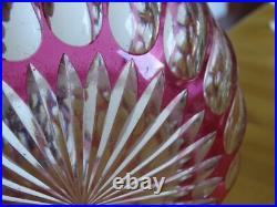 SAINT LOUIS ANCIEN VASE BOULE CRISTAL OVERLAY COULEUR AMETHYSTE ht 14 cm défauts SAINT LOUIS ANCIEN VASE BOULE CRISTAL OVERLAY COULEUR AMETHYSTE ht 14 cm défauts