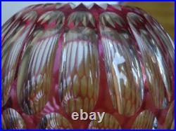 SAINT LOUIS ANCIEN VASE BOULE CRISTAL OVERLAY COULEUR AMETHYSTE ht 14 cm défauts SAINT LOUIS ANCIEN VASE BOULE CRISTAL OVERLAY COULEUR AMETHYSTE ht 14 cm défauts
