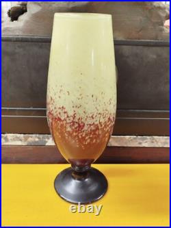 SCHNEIDER ET PRIMAVERA Vase Pate De Verre 1920 Verrerie Art Rouge 99MAG 29/03