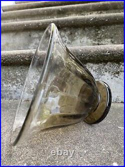 SCHNEIDER SUPERBE VASE COUPE /S PIED EN VERRE FUME ART DECO PARFAIT ETAT Ca 1930