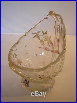 Superbe Vase 1900 Emile Galle Nancy Verre Emaille Art Nouveau No Pate De Verre