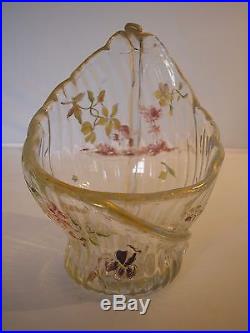 Superbe Vase 1900 Emile Galle Nancy Verre Emaille Art Nouveau No Pate De Verre