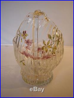 Superbe Vase 1900 Emile Galle Nancy Verre Emaille Art Nouveau No Pate De Verre