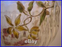 Superbe Vase 1900 Emile Galle Nancy Verre Emaille Art Nouveau No Pate De Verre