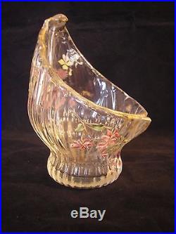 Superbe Vase 1900 Emile Galle Nancy Verre Emaille Art Nouveau No Pate De Verre