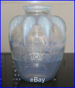 Superbe Vase Art Deco Pate De Verre Opalescent Sabino Verlys 1930