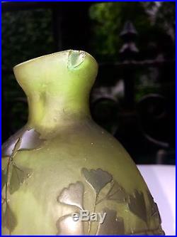 Superbe Vase Gourde Galle Pate De Verre Art Deco Nancy
