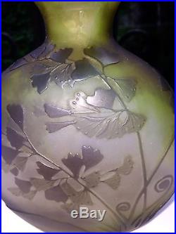 Superbe Vase Gourde Galle Pate De Verre Art Deco Nancy