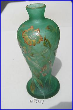 Superbe Vase Muller Croismare Grave Emaille Art Nouveau 1900 No Galle/daum