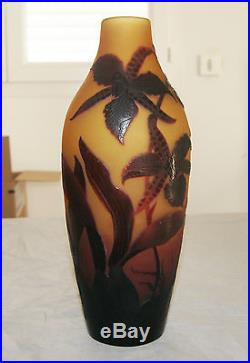 SUPERBE VASE PATE DE VERRE ART NOUVEAU D'ARGENTAL (PAUL NICOLAS NANCY) 1900