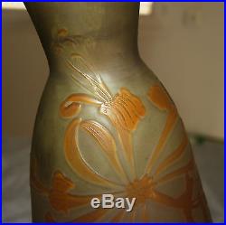 SUPERBE VASE PATE DE VERRE ART NOUVEAU EMILE GALLÉ NANCY 1900 AUX CHEVREFEUILLES