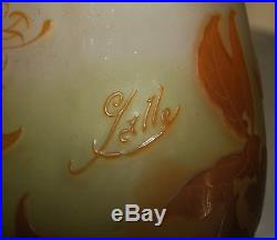 SUPERBE VASE PATE DE VERRE ART NOUVEAU EMILE GALLÉ NANCY 1900 AUX CHEVREFEUILLES