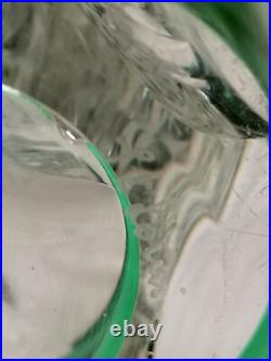 Saint-Louis France grand vase en cristal Overlay vert en excellent état