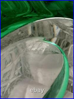 Saint-Louis France grand vase en cristal Overlay vert en excellent état