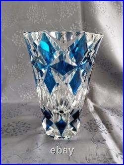 Saint louis grand vase en cristal bleu excellent état