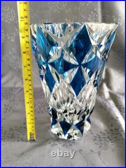 Saint louis grand vase en cristal bleu excellent état