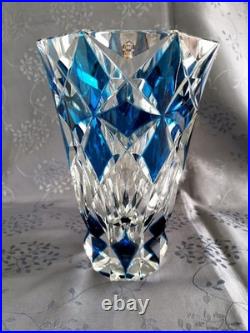 Saint louis grand vase en cristal bleu excellent état