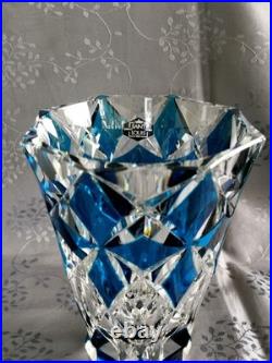 Saint louis grand vase en cristal bleu excellent état