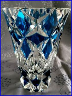 Saint louis grand vase en cristal bleu excellent état