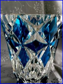 Saint louis grand vase en cristal bleu excellent état