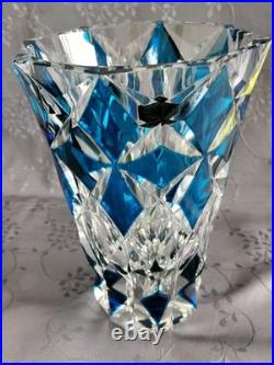 Saint louis grand vase en cristal bleu excellent état
